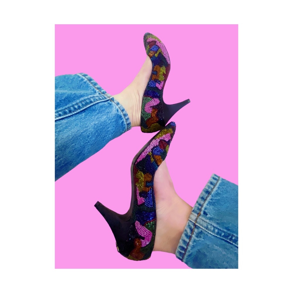 Vintage Beaded Pumps